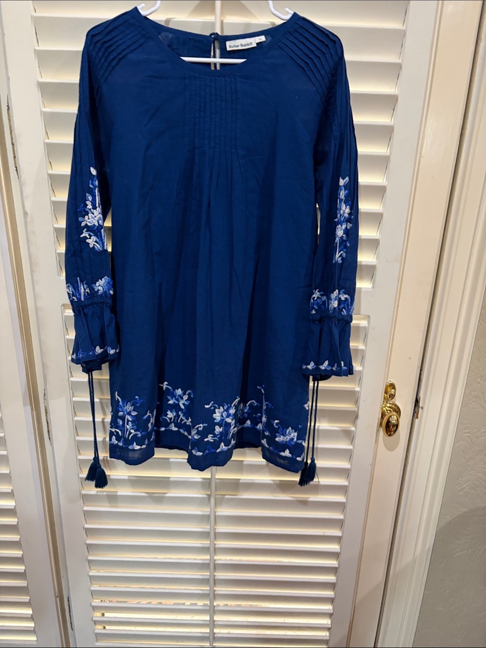 Roller Rabbit Navy Pintuck Dress. Size small